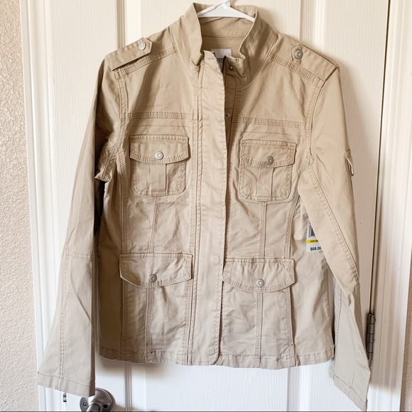 Kensie Jeans Pale Khaki Utility Jacket 